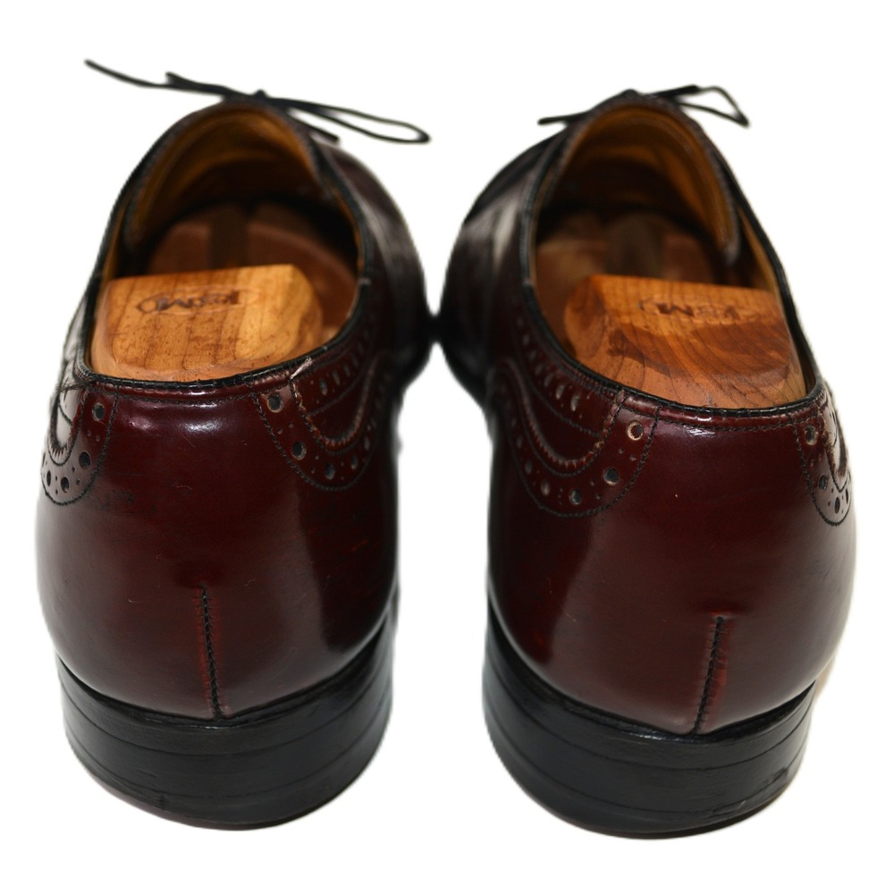 Johnston & Murphy Aristocraft Mens 11 Burgundy Leather Wingtip Oxford USA Made - Picture 5 of 8